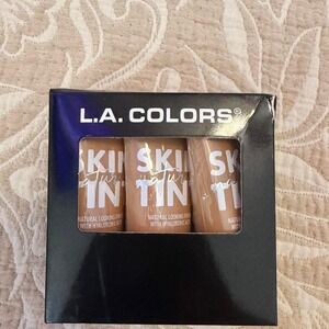 L.A. Colors Skin Tint Bundle 3 Pack Natural Finish Hyaluronic Acid Tan Brown